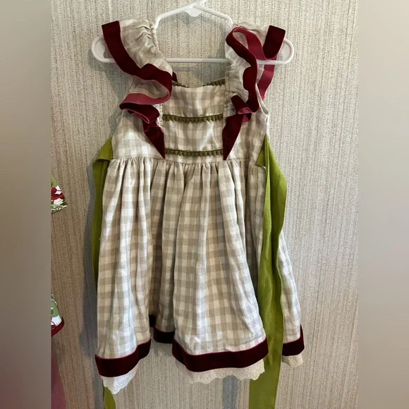 Sweethoney Dresses | Sweethoney Christmas Dress Size 3 | Color: Red/Tan | Size: 3tg | Accrohn's Closet